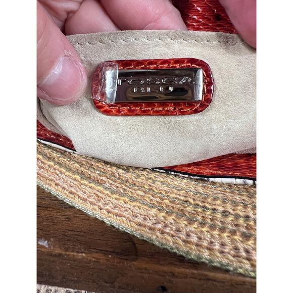 Tosca Blu Shoulder Saddle Bag – Snakeskin Leather Bag, Detachable Jeweled Chain- - Picture 14 of 16